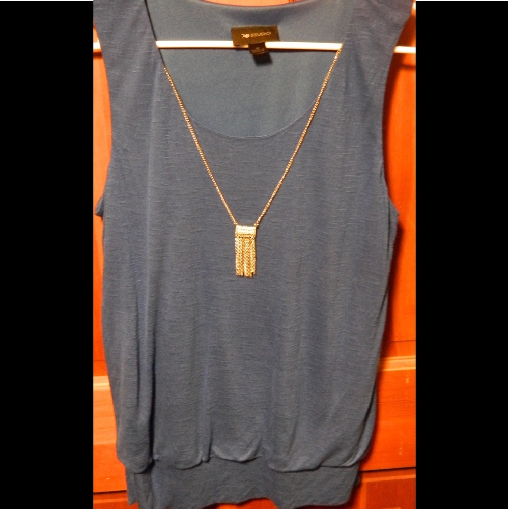 🌟AB Studio Blouse Built in Chain necklace🌟